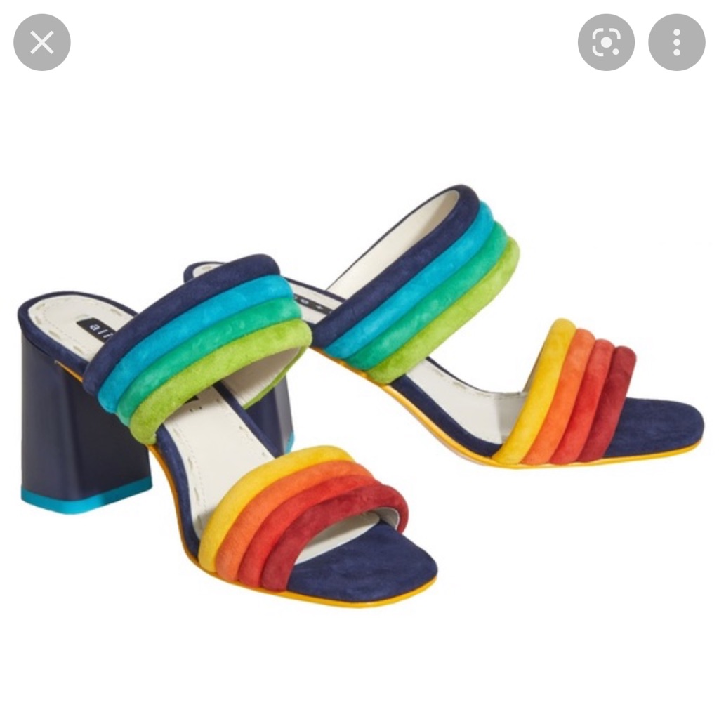 Alice + Olivia Colby Suede Rainbow Sandals